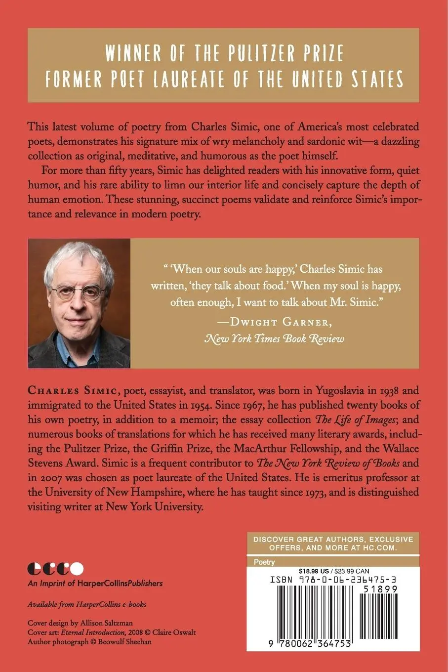Rückseite: 9780062364753 | LUNATIC PB | Charles Simic | Taschenbuch | Englisch | 2018 | EccoPress