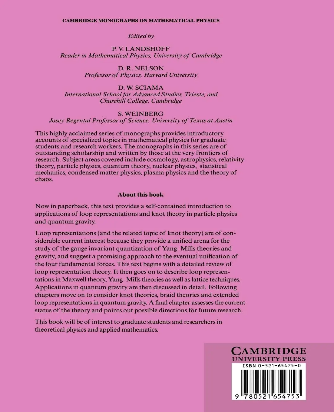 Rückseite: 9780521654753 | Loops, Knots, Gauge Theories and Quantum Gravity | Gambini (u. a.)