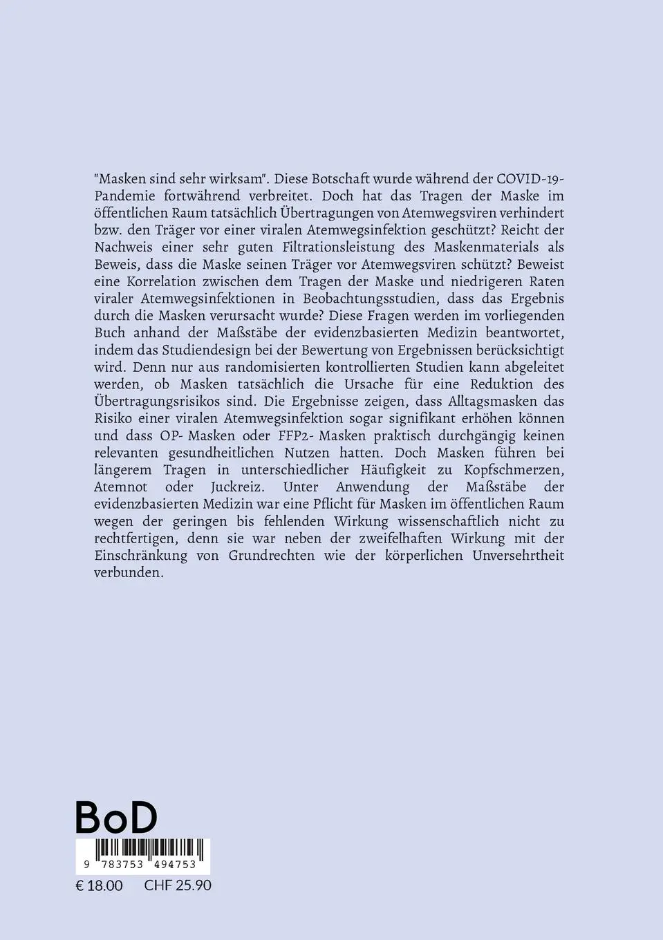 Rückseite: 9783753494753 | Pandemiemanagement auf dem Prüfstand | Maskenpflicht | Günter Kampf