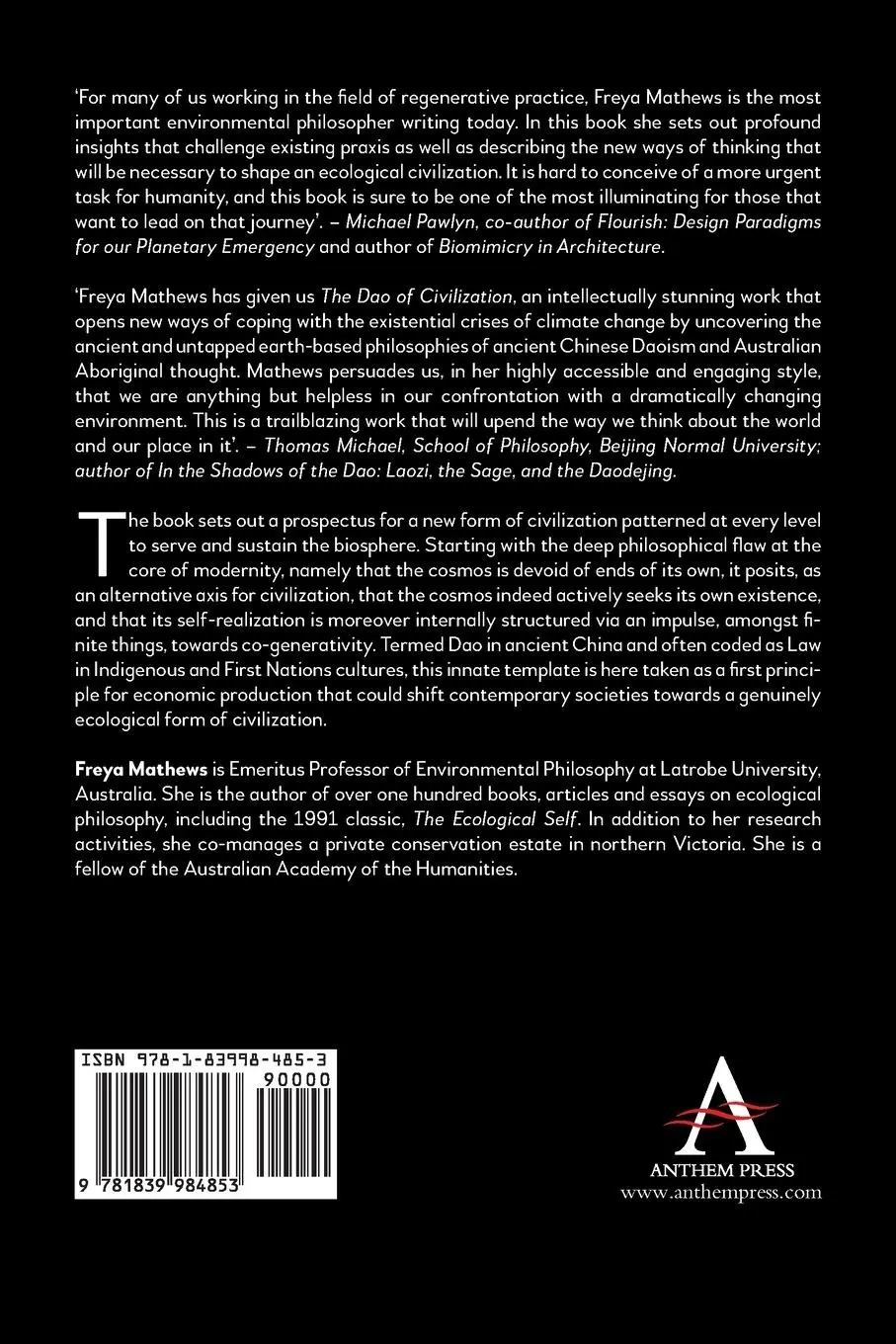 Rückseite: 9781839984853 | The Dao of Civilization | A Letter to China | Freya Mathews | Buch