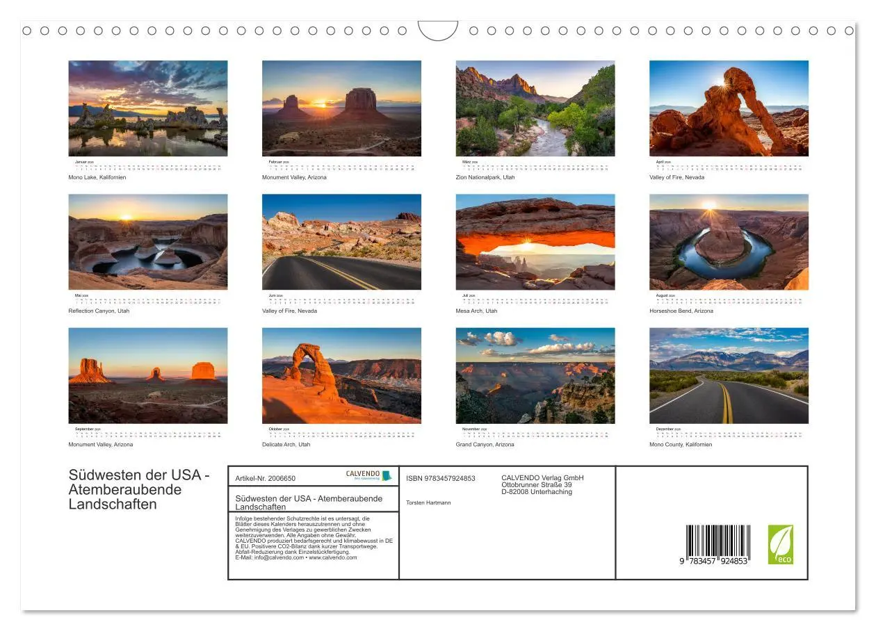 Bild: 9783457924853 | Südwesten der USA - Atemberaubende Landschaften (Wandkalender 2026...