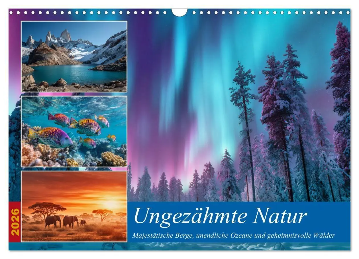 Cover: 9783516704853 | Ungezähmte Natur (Wandkalender 2026 DIN A3 quer), CALVENDO...