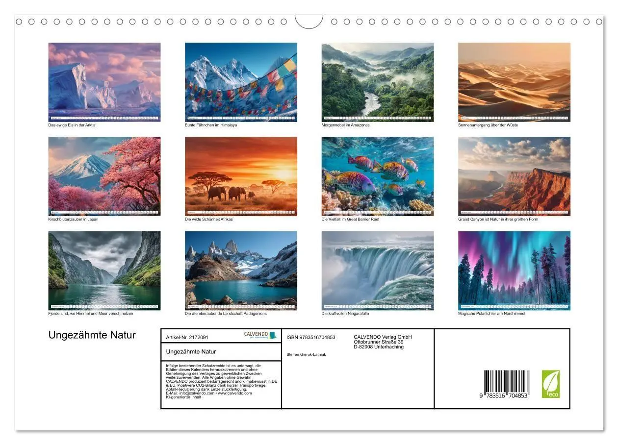 Bild: 9783516704853 | Ungezähmte Natur (Wandkalender 2026 DIN A3 quer), CALVENDO...