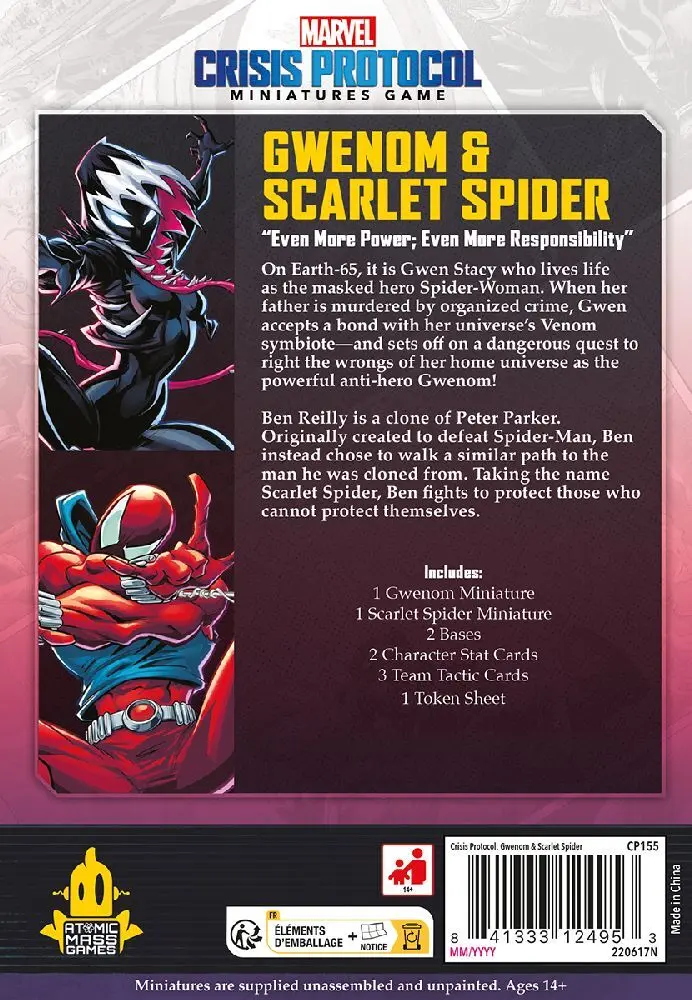Bild: 841333124953 | Marvel: Crisis Protocol Gwenom &amp; Scarlet Spider | Will Shick (u. a.)
