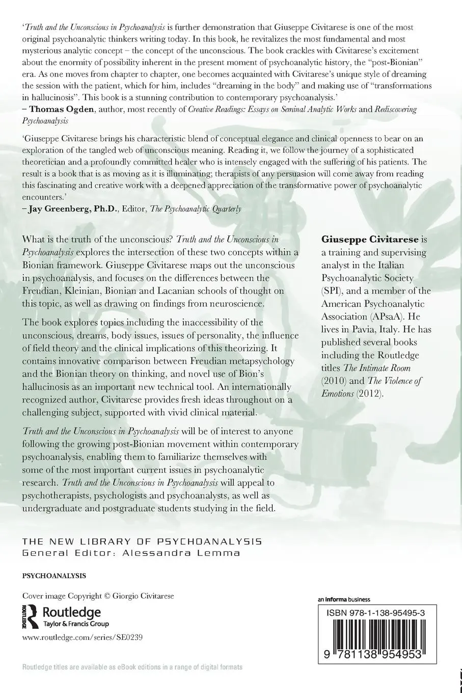 Rückseite: 9781138954953 | Truth and the Unconscious in Psychoanalysis | Giuseppe Civitarese