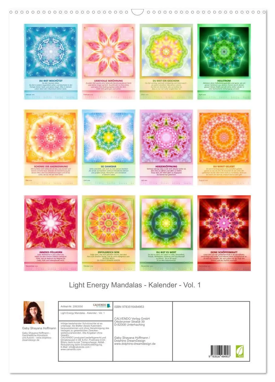 Bild: 9783516484953 | Light Energy Mandalas - Kalender - Vol. 1 (Wandkalender 2026 DIN A2...