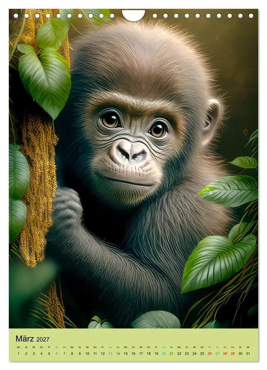 Bild: 9783569334953 | Dschungelbabys - Artwork (Wandkalender 2027 DIN A4 hoch), CALVENDO...