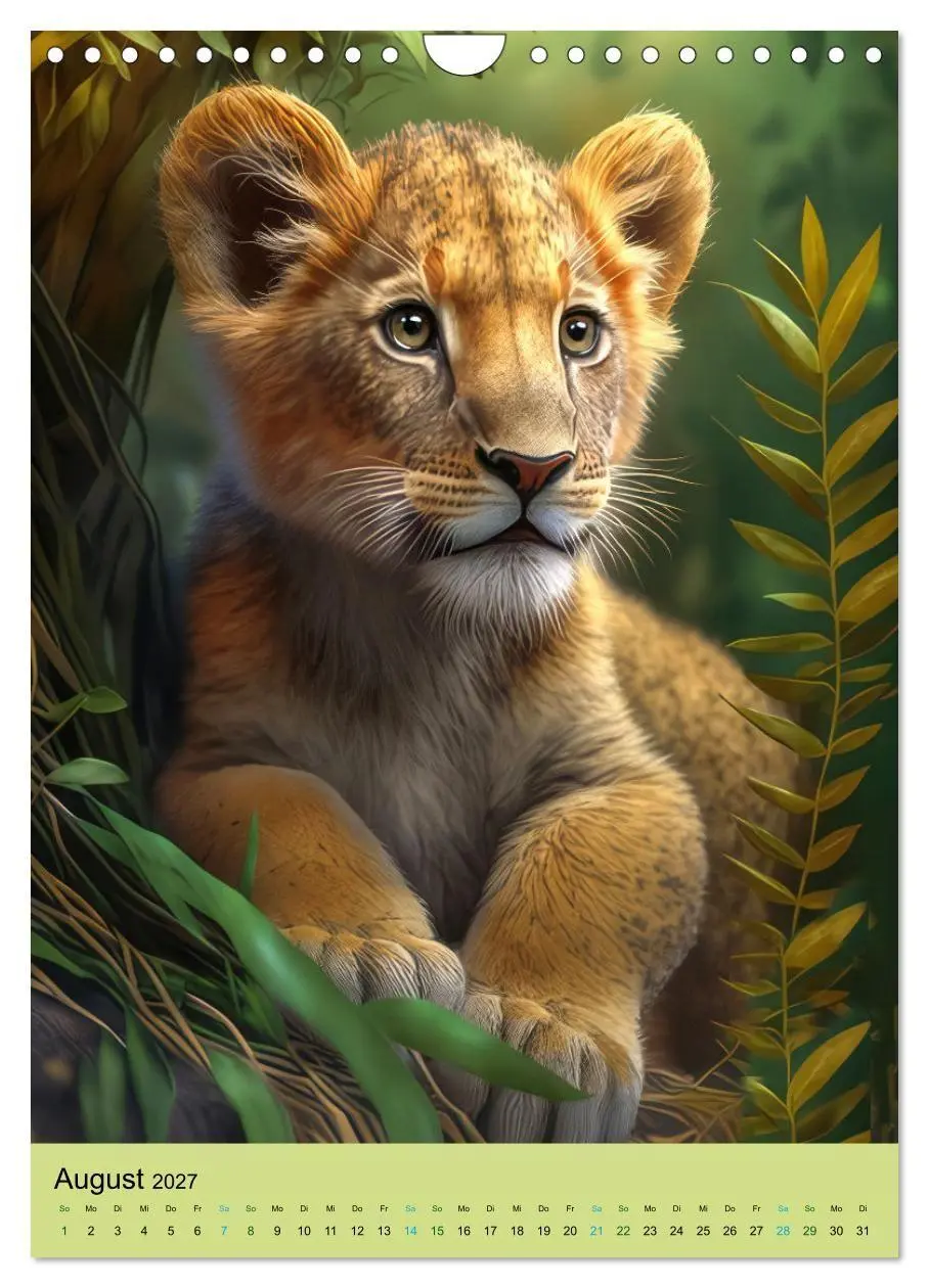 Bild: 9783569334953 | Dschungelbabys - Artwork (Wandkalender 2027 DIN A4 hoch), CALVENDO...
