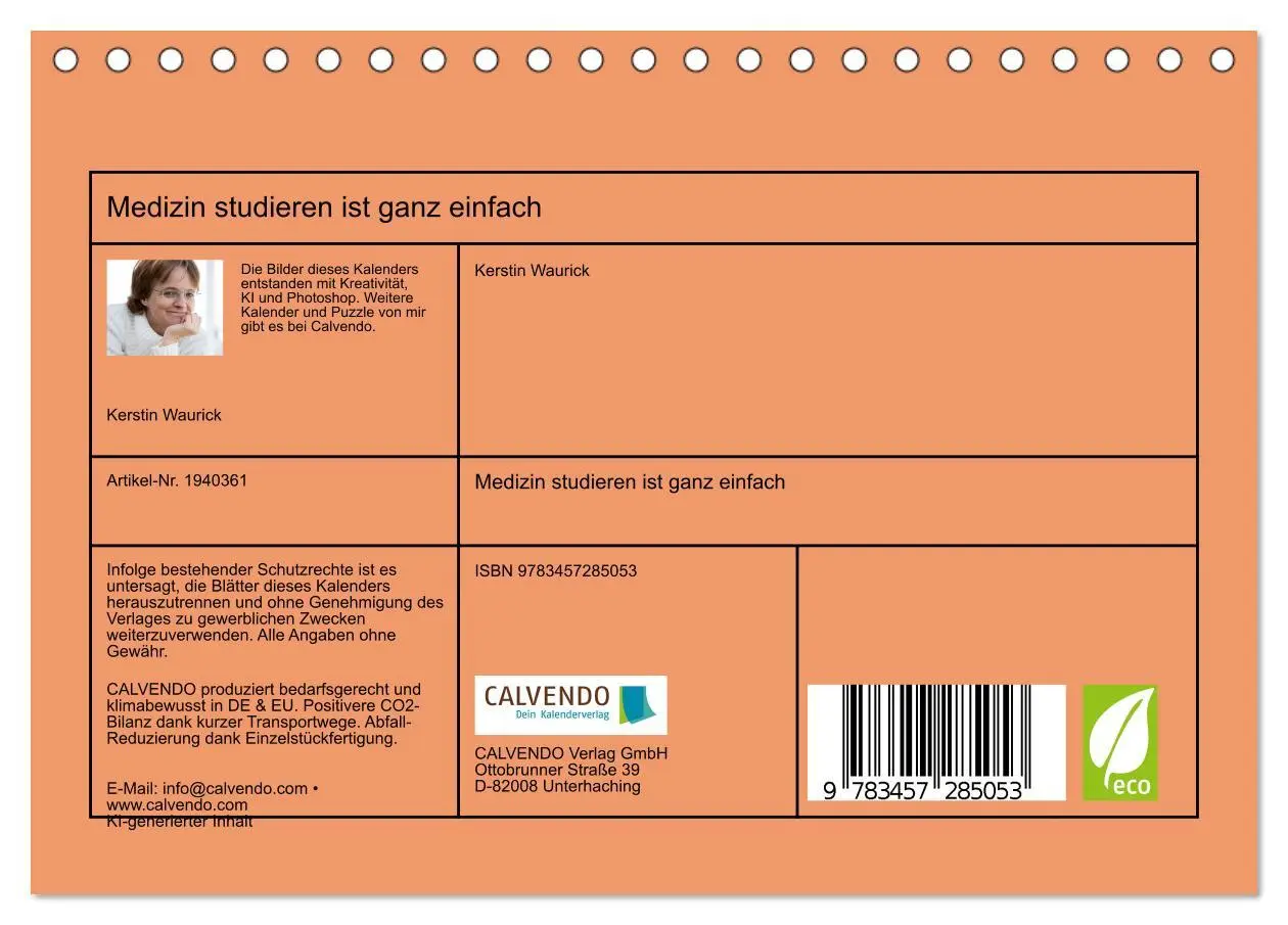 Bild: 9783457285053 | Medizin studieren ist ganz einfach (Tischkalender 2026 DIN A5...