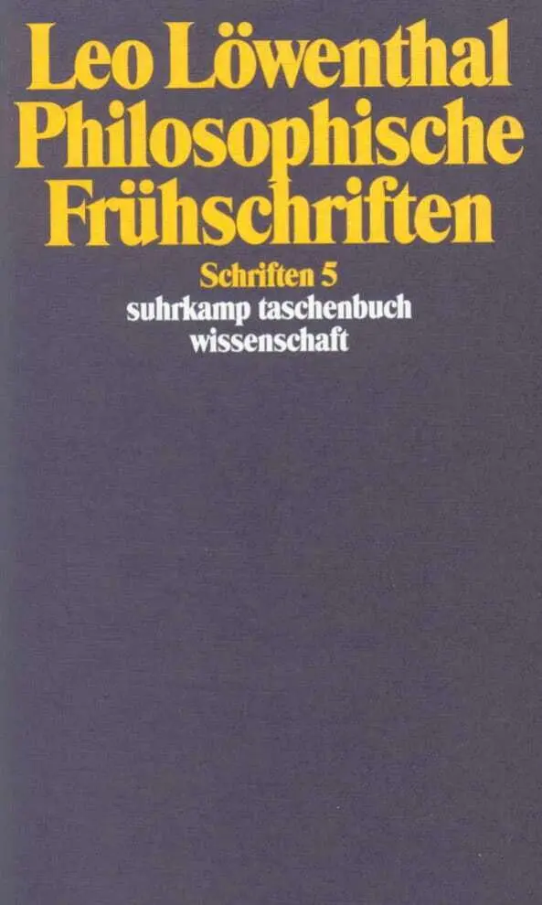 Cover: 9783518285053 | Schriften. 5 Bände.Bd.5 | Band 5: Philosophische Frühschriften | Buch