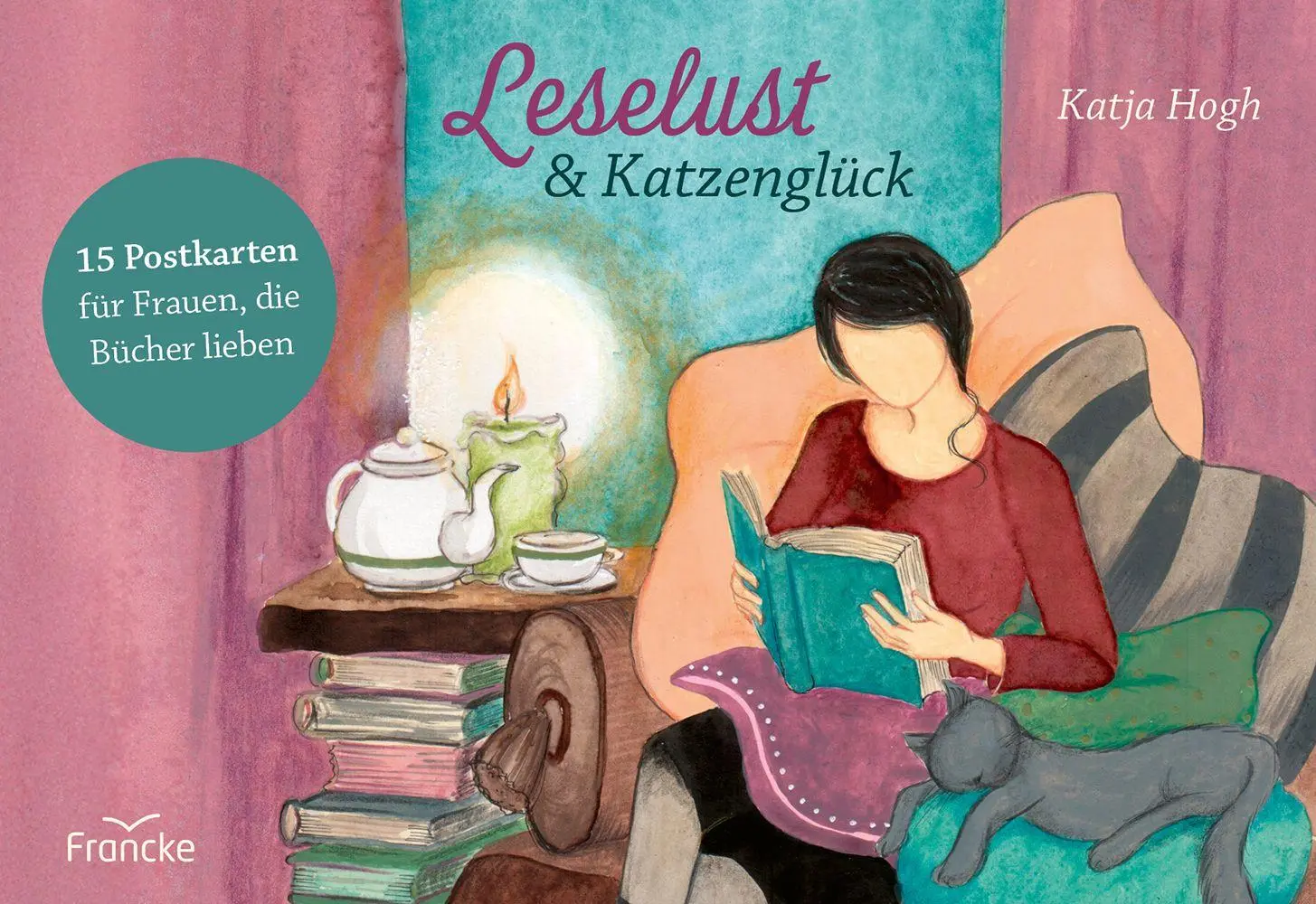 Cover: 9783963625053 | Leselust &amp; Katzenglück | 15 Postkarten für Frauen, die Bücher lieben