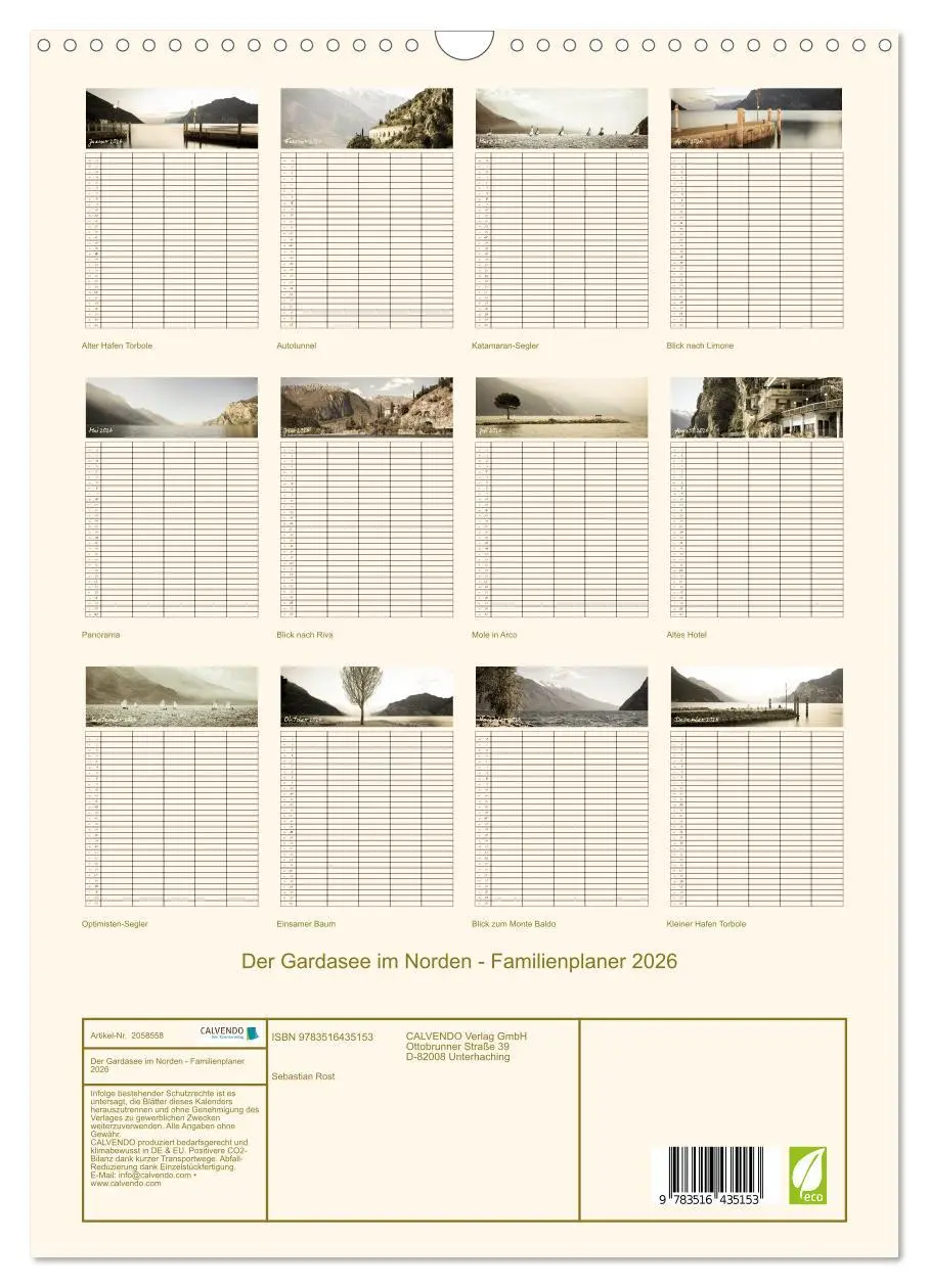 Bild: 9783516435153 | Der Gardasee im Norden - Familienplaner 2026 (Wandkalender 2026 DIN...