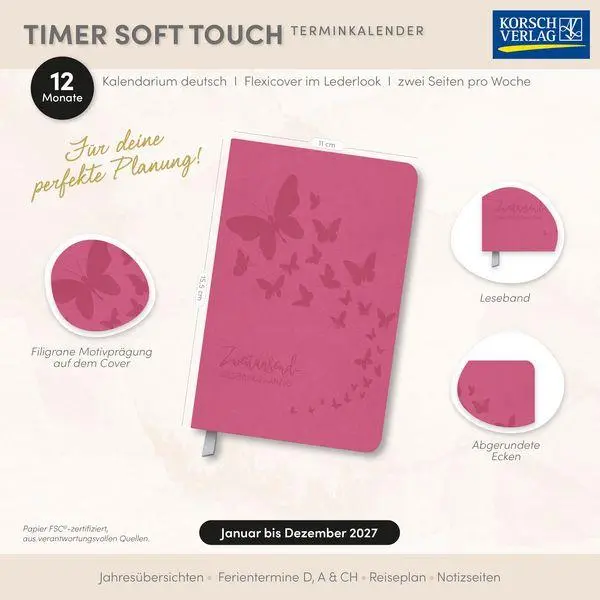 Bild: 9783819305153 | Timer Soft Touch magenta 2027 | Korsch Verlag | Buch | 128 S. | 2027