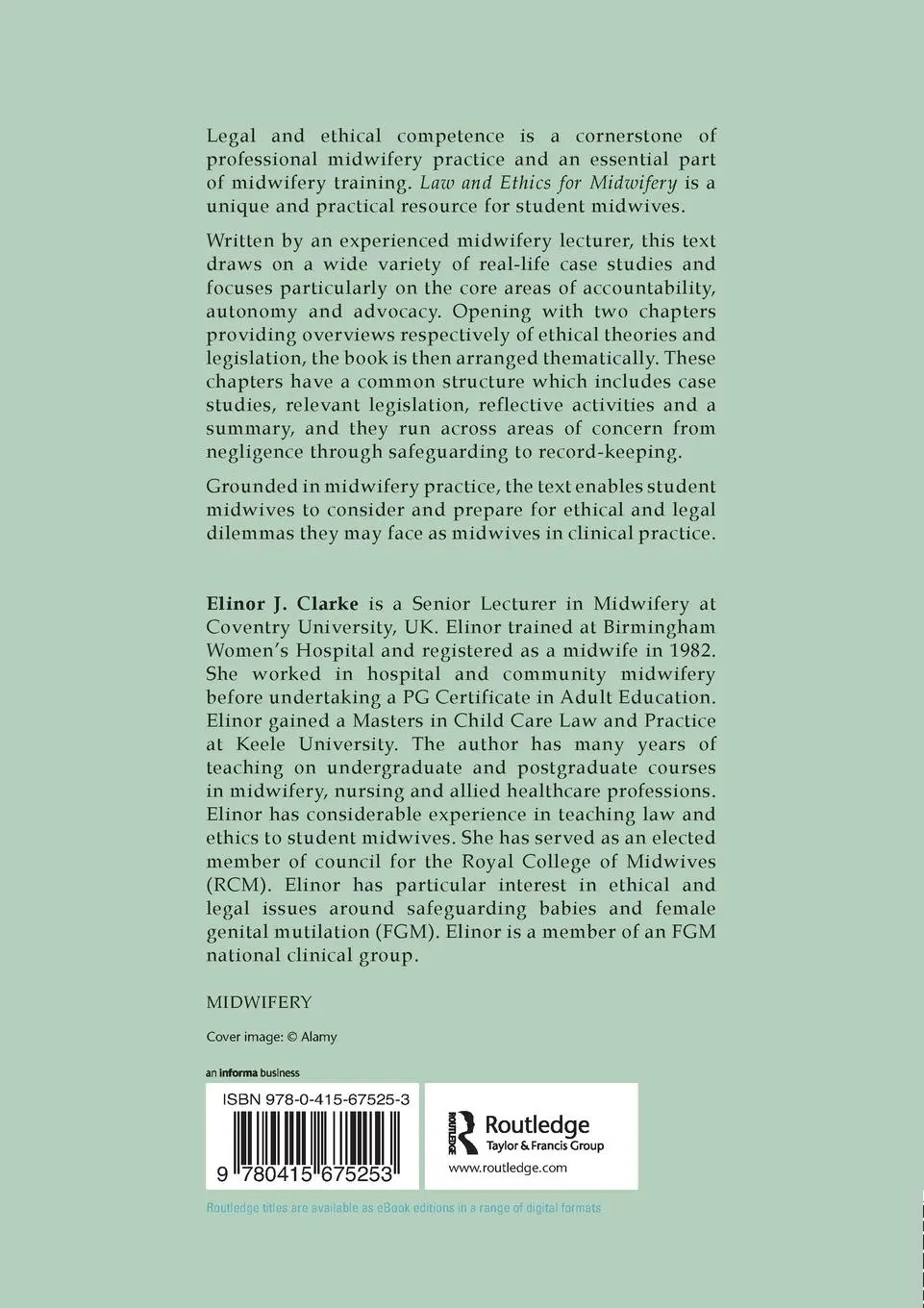 Rückseite: 9780415675253 | Law and Ethics for Midwifery | Elinor Clarke | Taschenbuch | Englisch