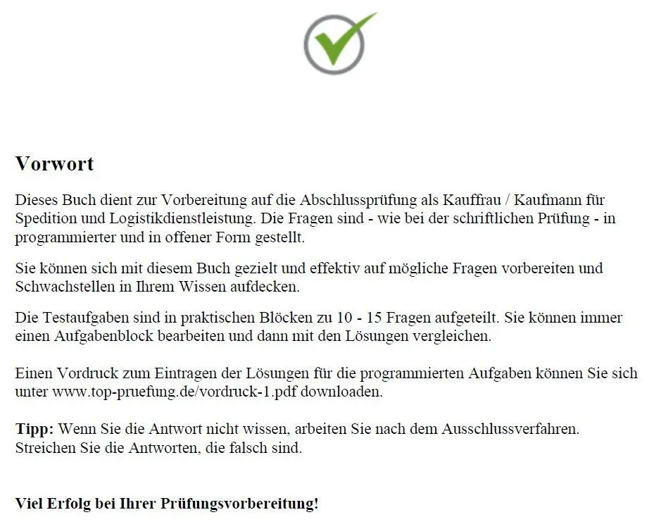 Bild: 9783943665253 | Top-Prüfung Kauffrau / Kaufmann für Spedition und...