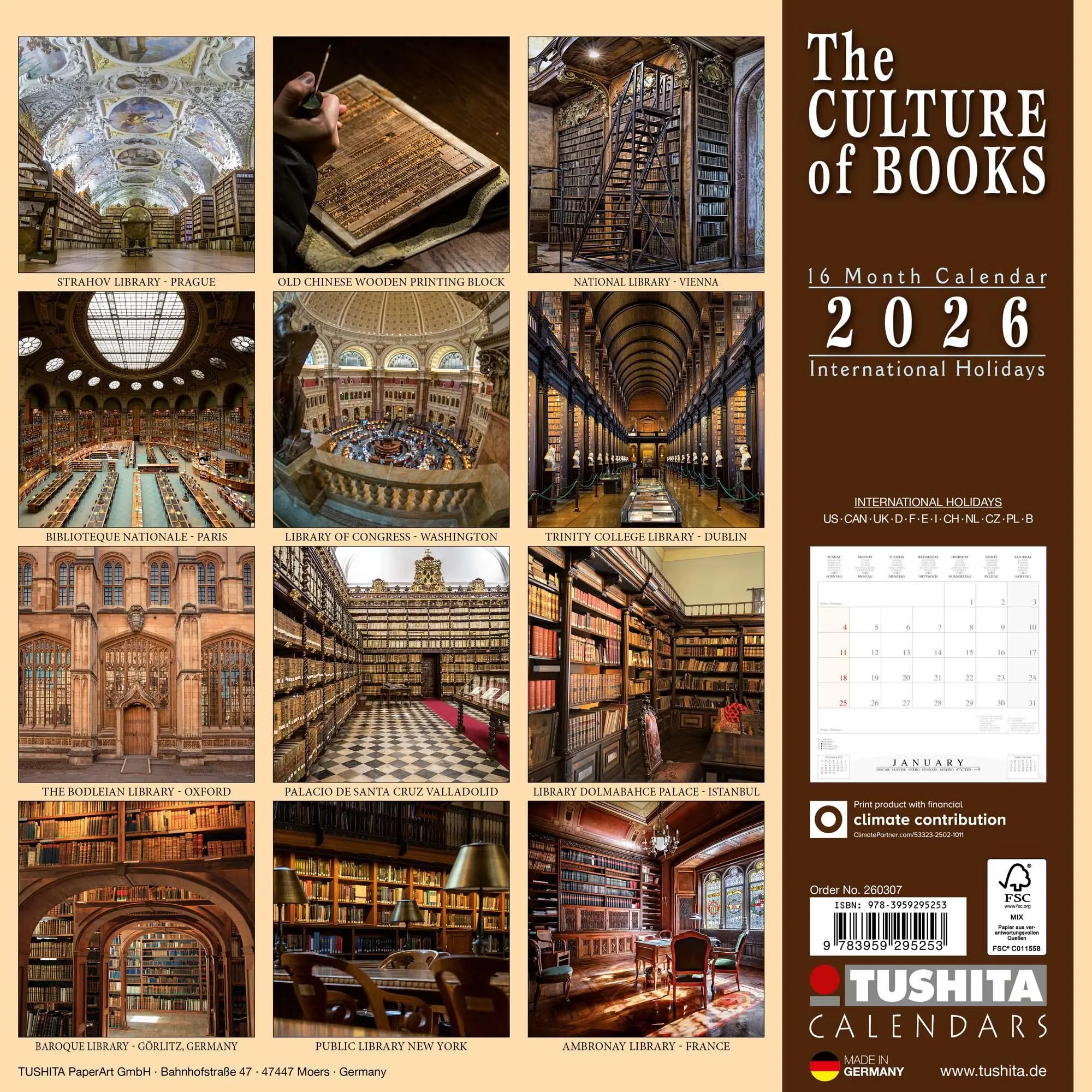 Rückseite: 9783959295253 | The Culture of Books 2026 | Kalender 2026 | Kalender | Wonderful World