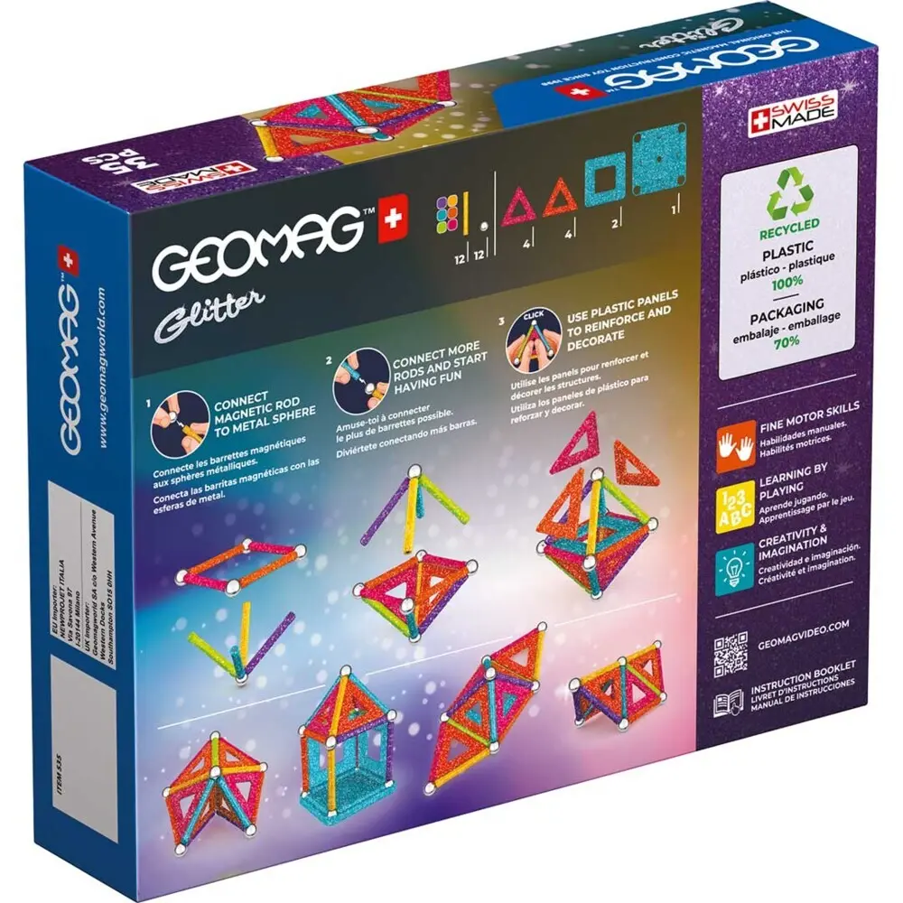 Bild: 871772005353 | Geomag Glitter Panels Recycled 35 | In Karton | 507061 | Deutsch