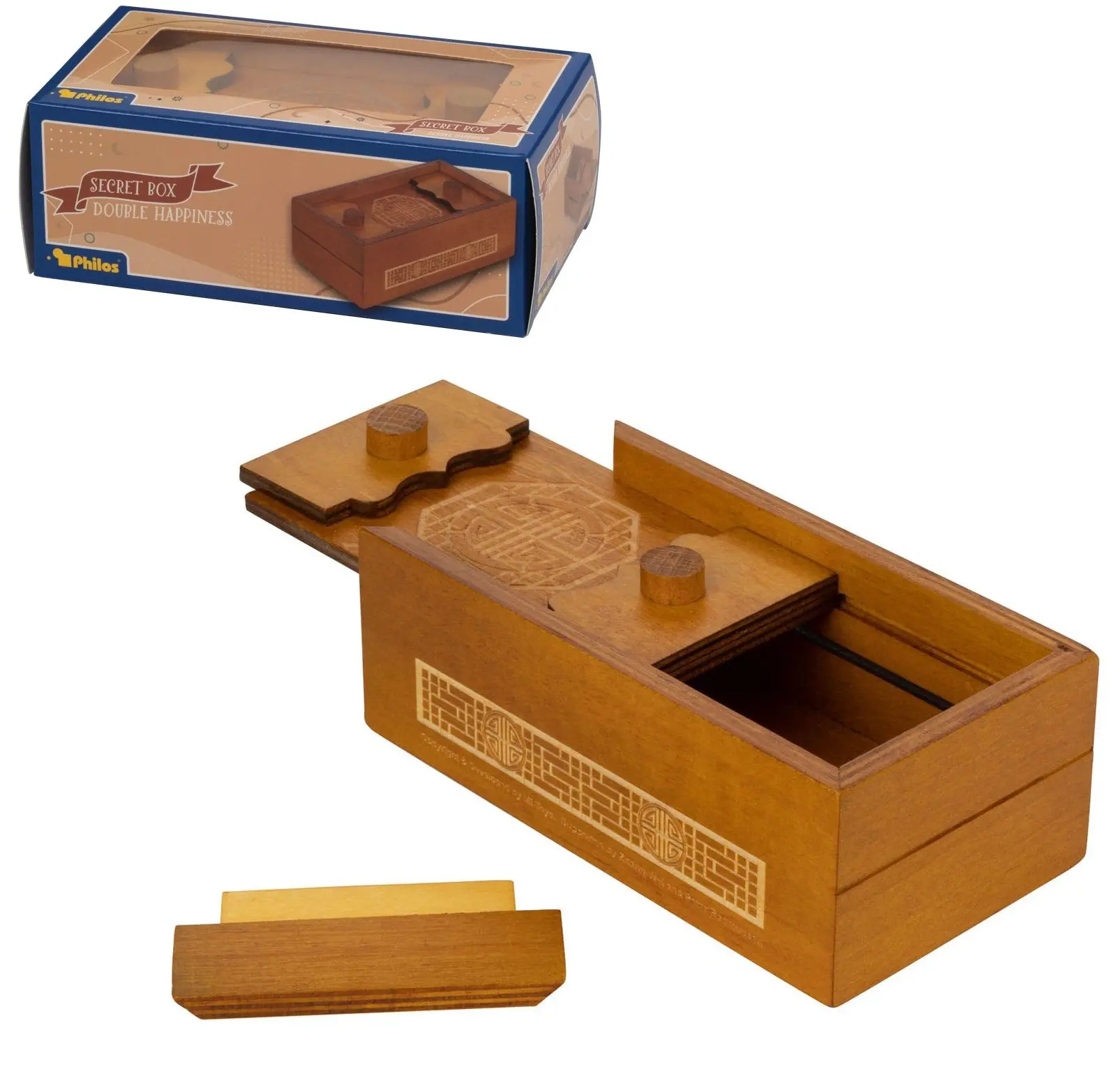 Cover: 4014156055353 | Philos 5535 - Secret Box Double Happiness, Holzbox mit Geheimfach,...