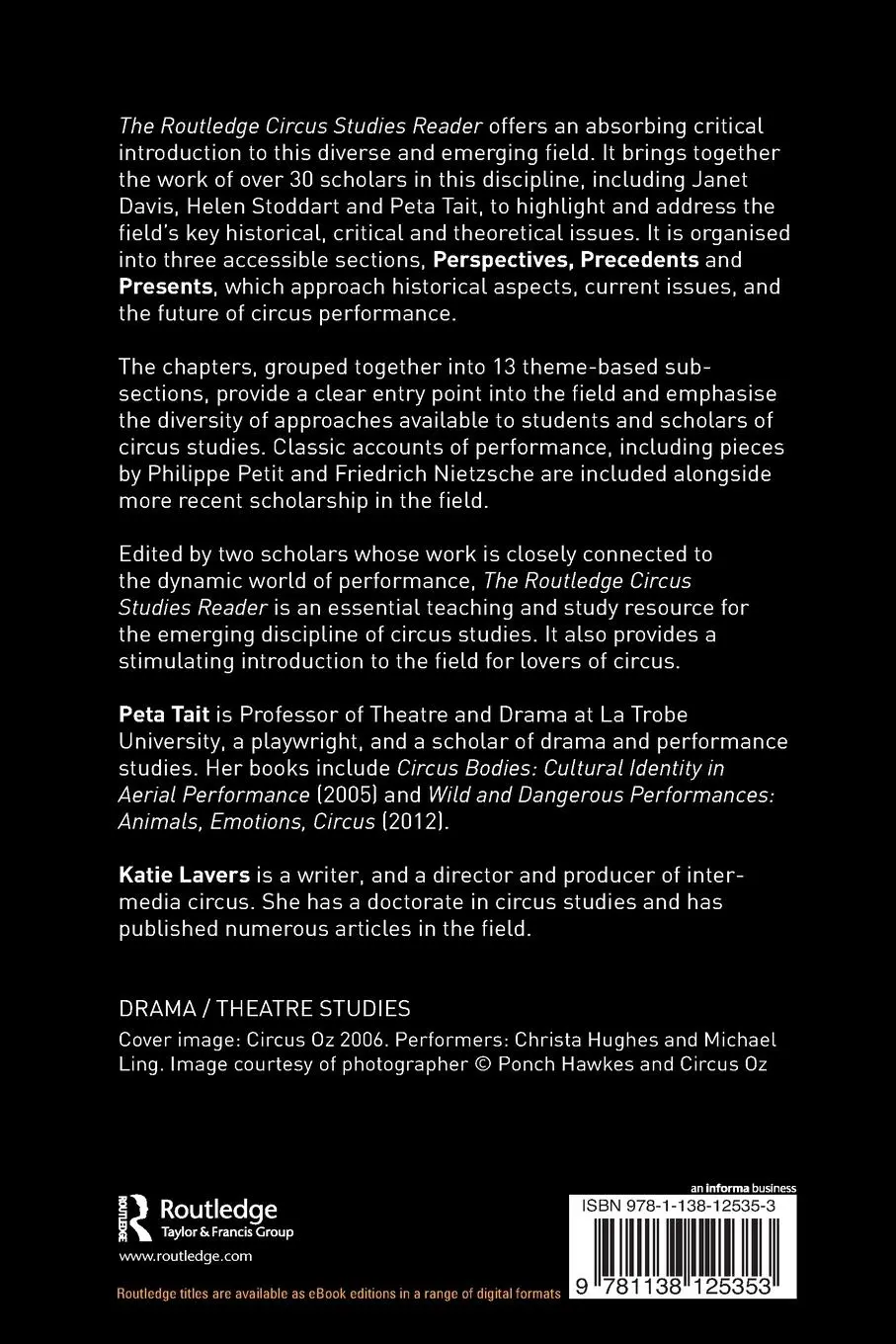 Rückseite: 9781138125353 | The Routledge Circus Studies Reader | Peta Tait (u. a.) | Taschenbuch