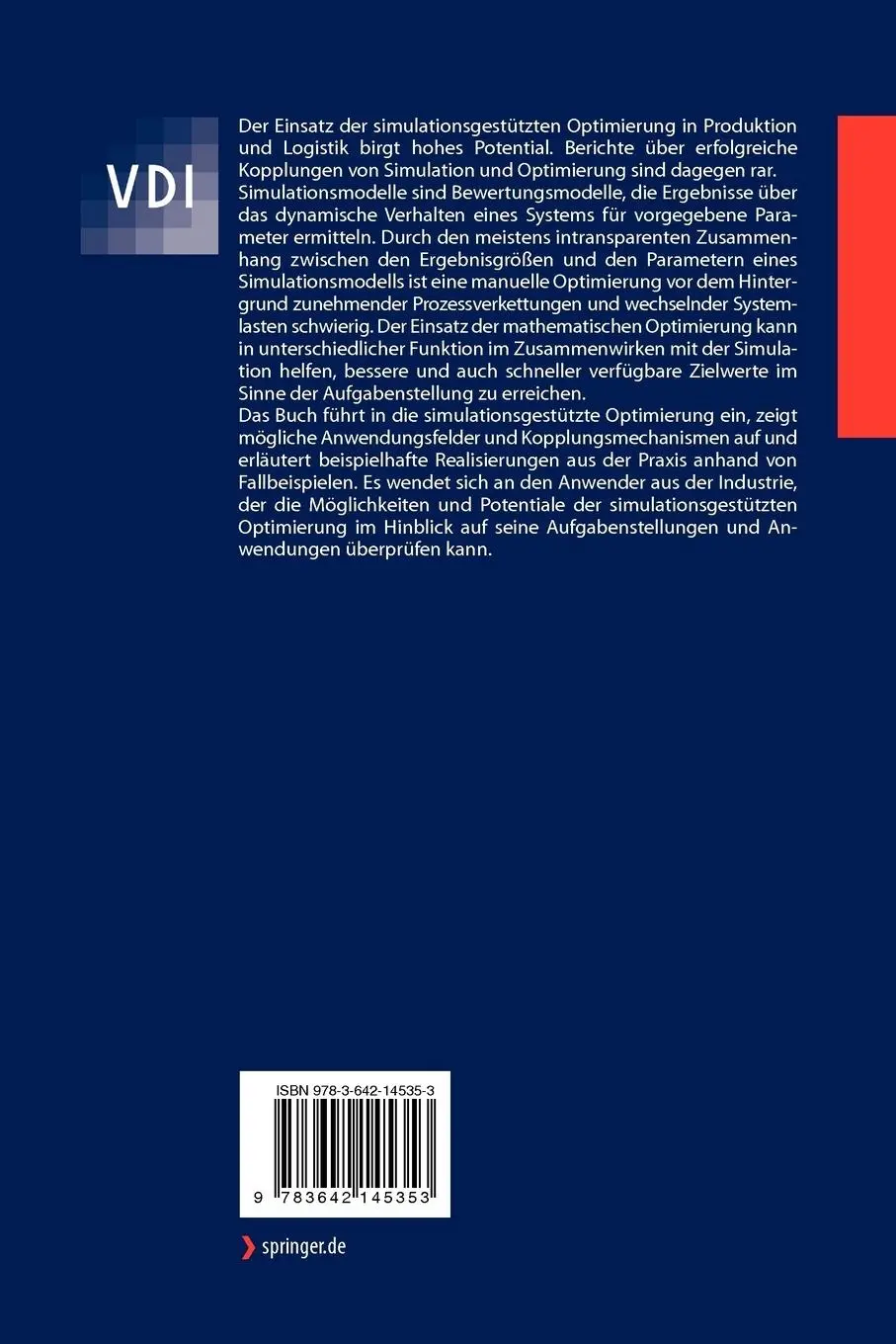 Rückseite: 9783642145353 | Simulation und Optimierung in Produktion und Logistik | März (u. a.)