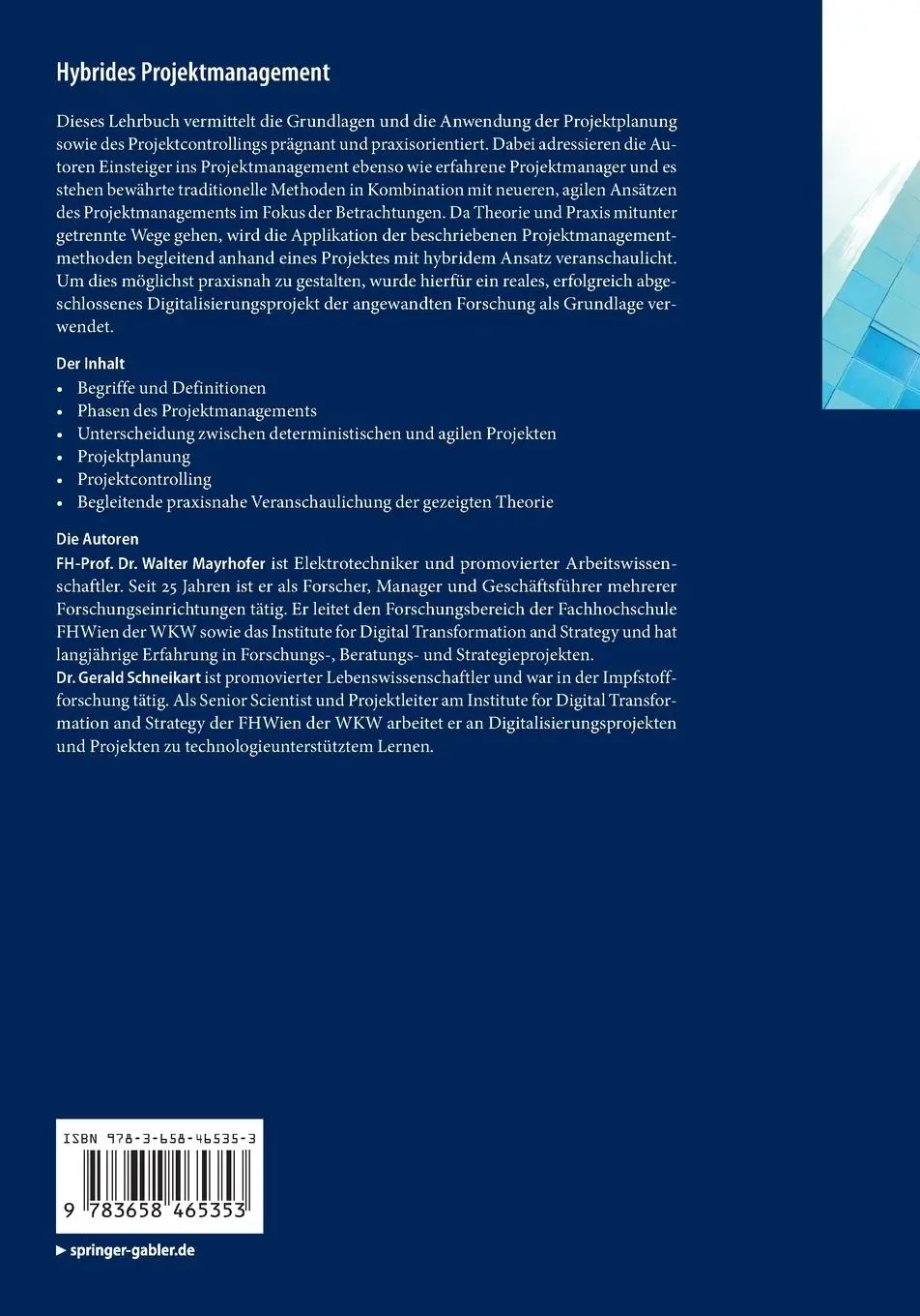 Rückseite: 9783658465353 | Hybrides Projektmanagement | Gerald Schneikart (u. a.) | Taschenbuch