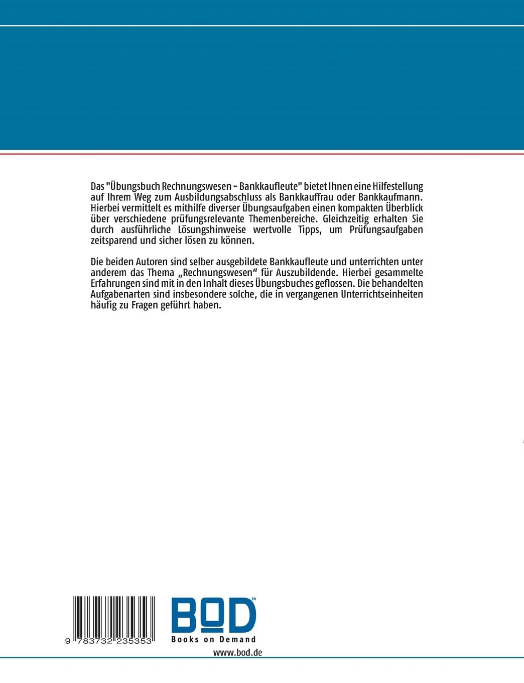 Rückseite: 9783732235353 | Übungsbuch Rechnungswesen - Bankkaufleute | Mario Smeets (u. a.)