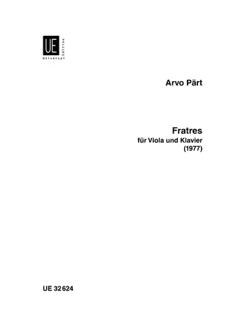 Cover: 9790008075353 | Fratres | für Viola und Klavier | Arvo Pärt | Taschenbuch | Buch