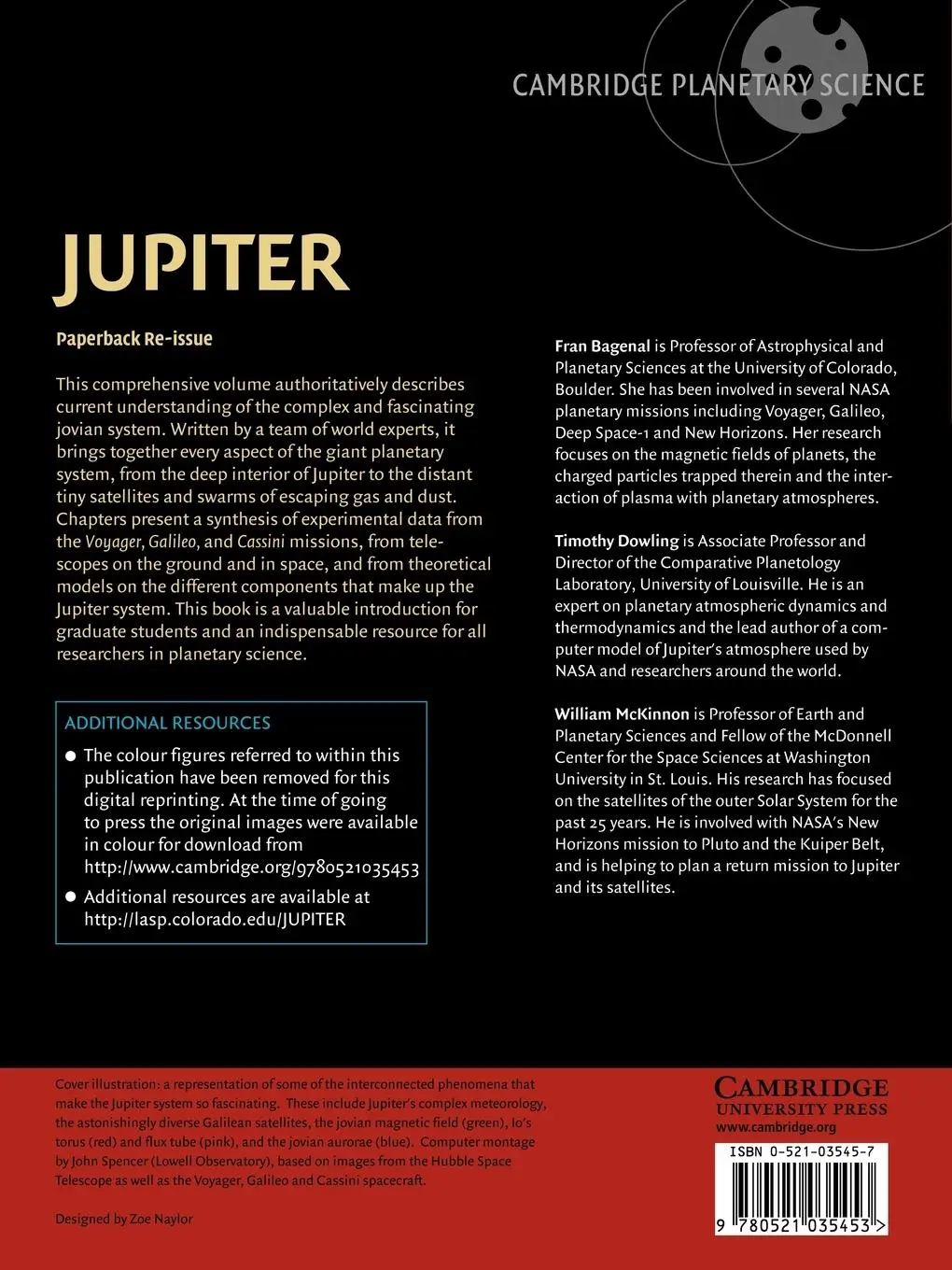 Rückseite: 9780521035453 | Jupiter | The Planet, Satellites and Magnetosphere | Bagenal (u. a.)