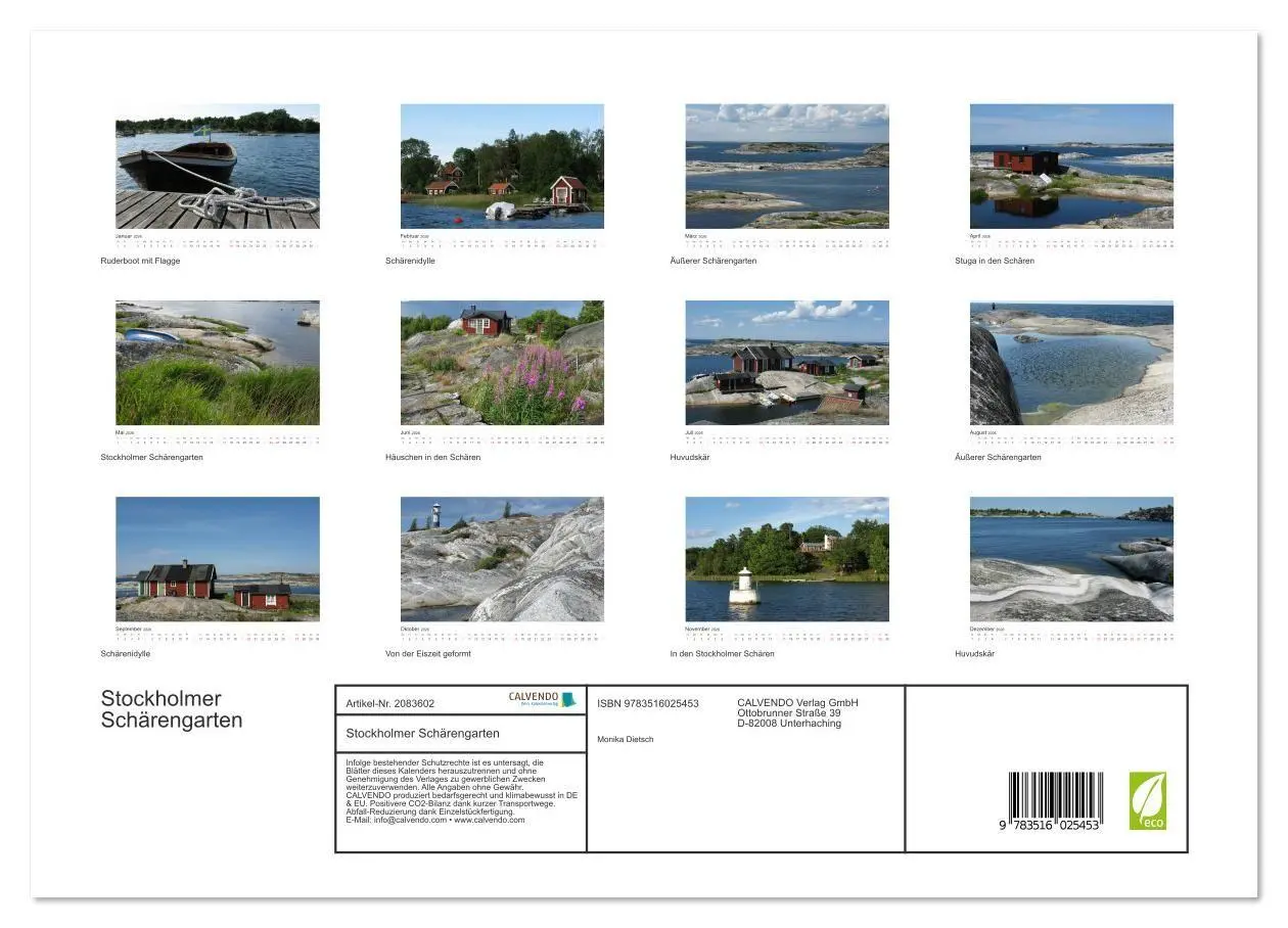 Bild: 9783516025453 | Stockholmer Schärengarten (hochwertiger Premium Wandkalender 2026...
