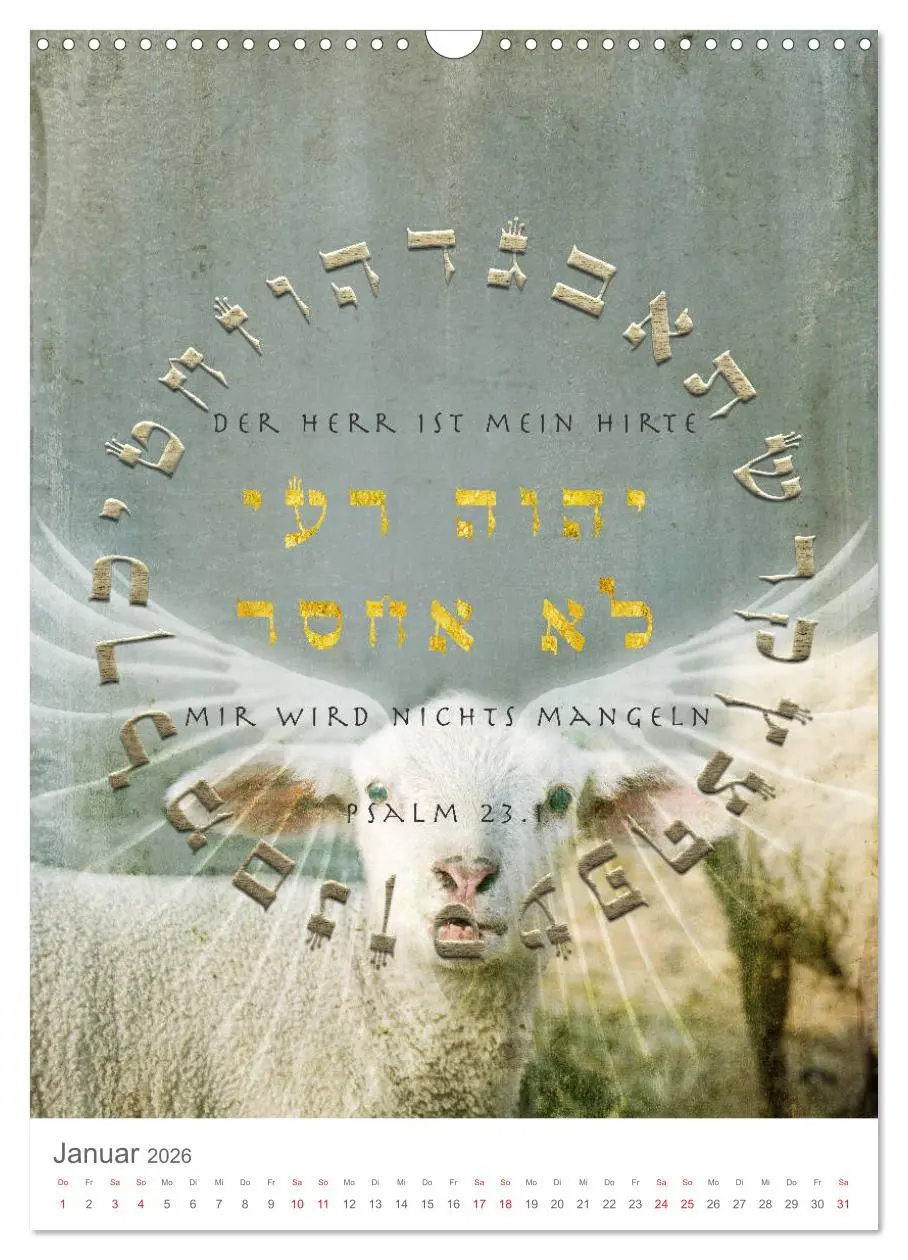 Bild: 9783516405453 | Psalmen Tehilim Hebräisch - Deutsch (Wandkalender 2026 DIN A3...