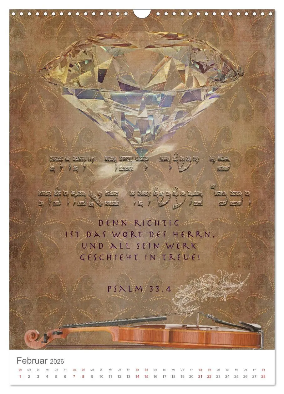 Bild: 9783516405453 | Psalmen Tehilim Hebräisch - Deutsch (Wandkalender 2026 DIN A3...