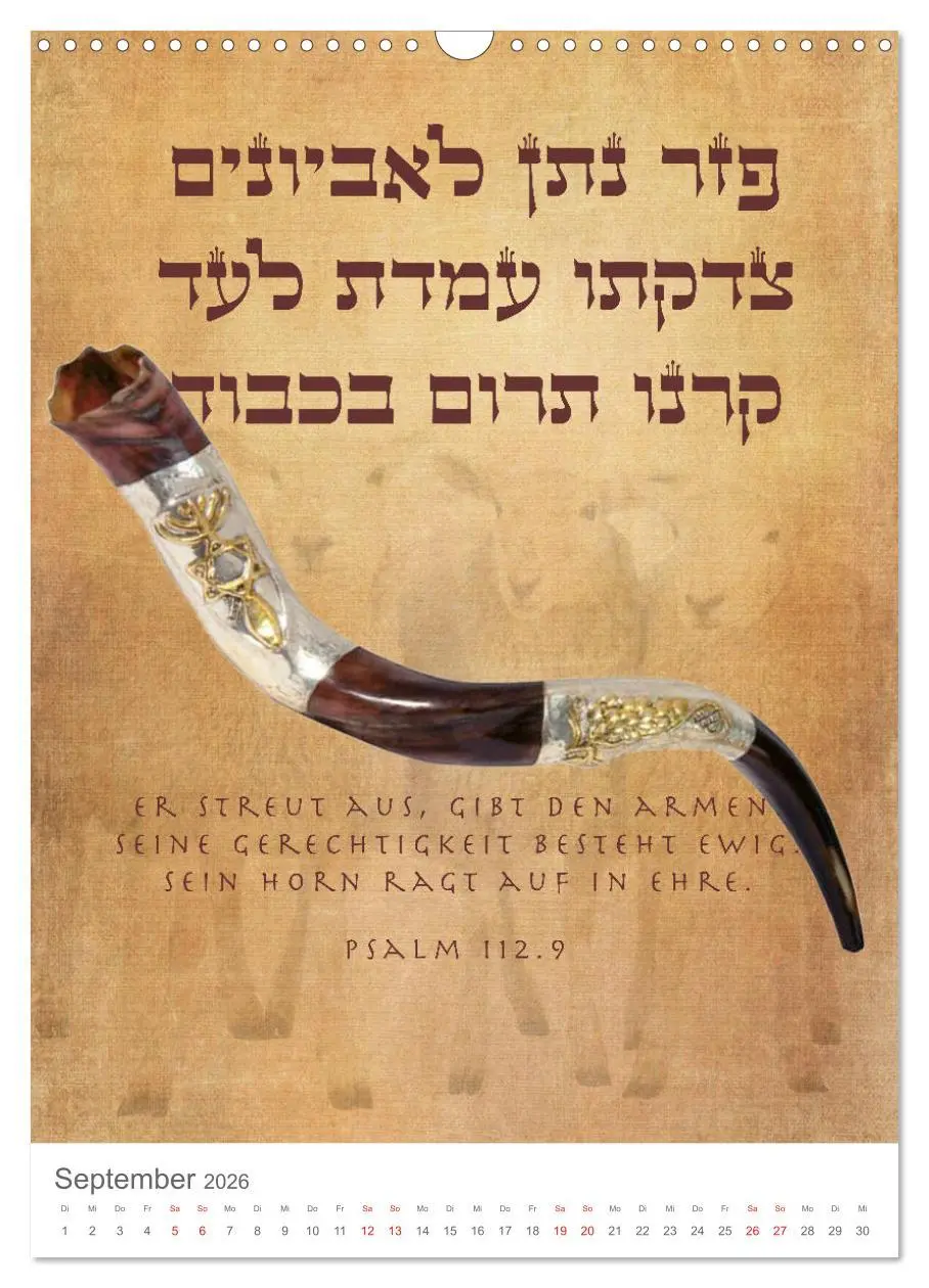 Bild: 9783516405453 | Psalmen Tehilim Hebräisch - Deutsch (Wandkalender 2026 DIN A3...