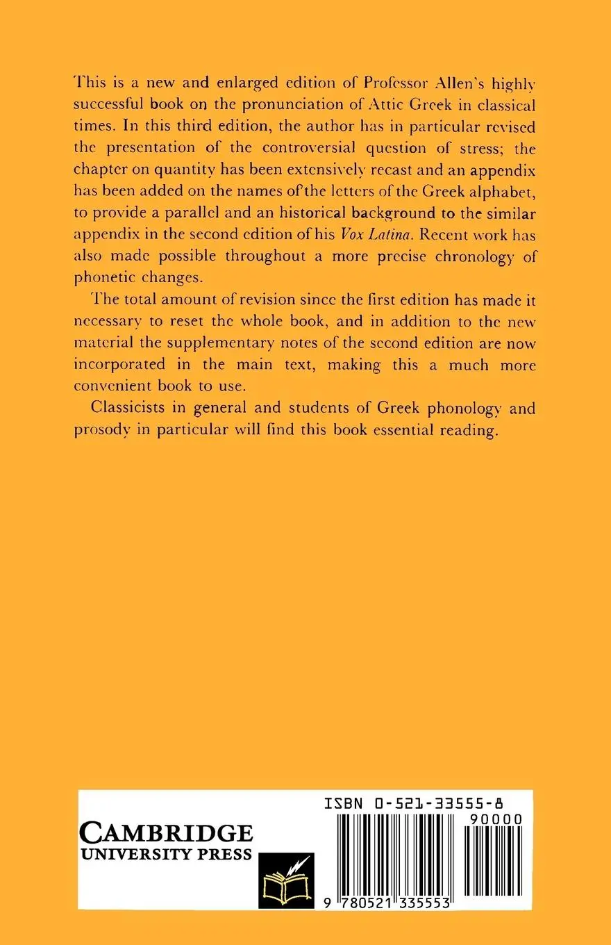 Rückseite: 9780521335553 | Vox Graeca | A Guide to the Pronunciation of Classical Greek | Allen