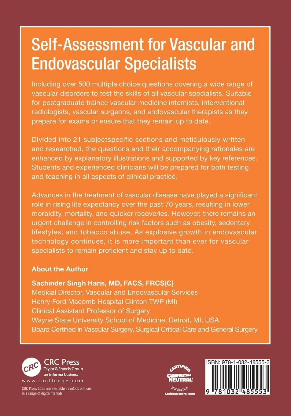 Rückseite: 9781032485553 | Self-Assessment for Vascular and Endovascular Specialists | Hans