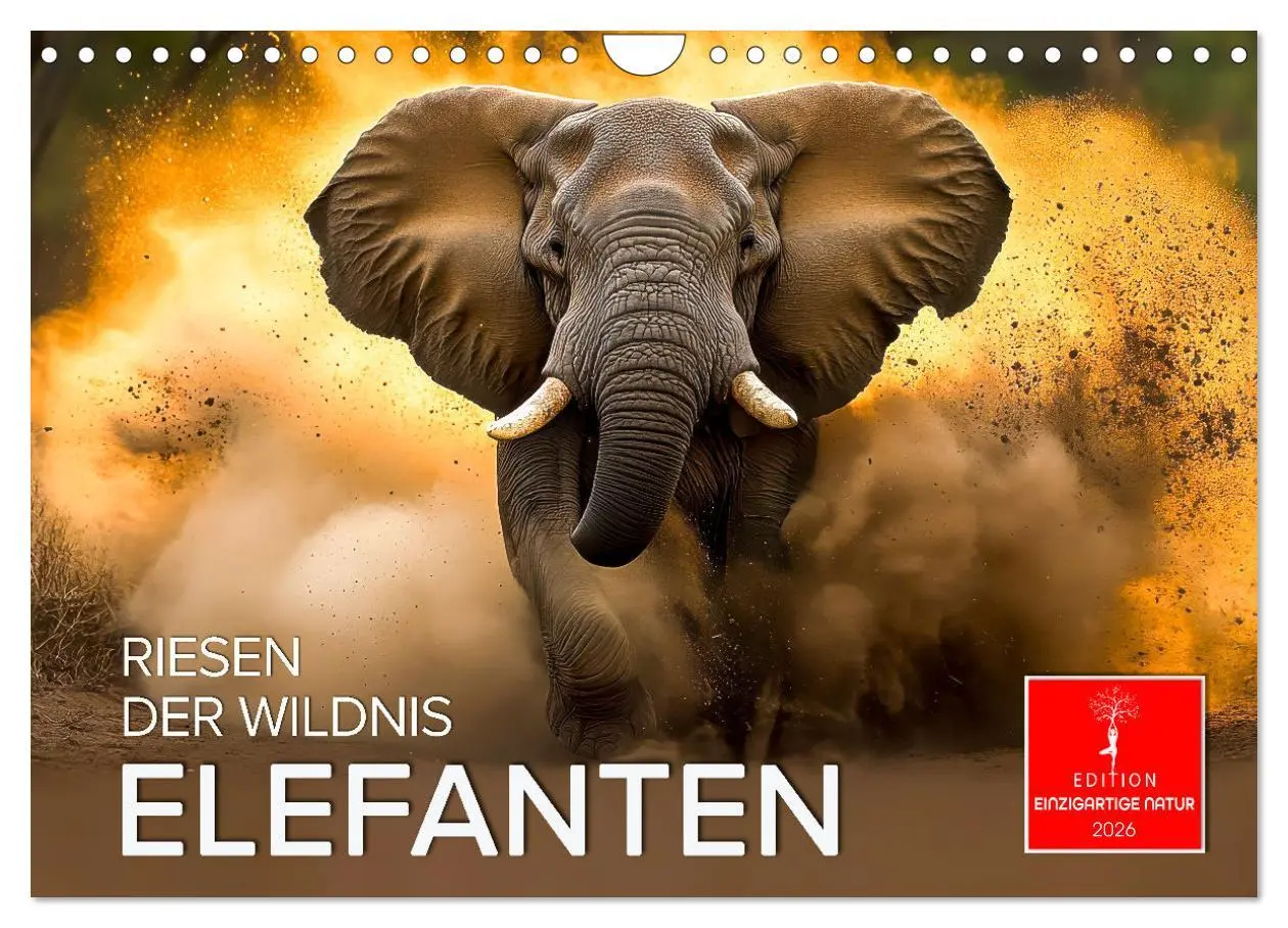 Cover: 9783457305553 | Elefanten - Riesen der Wildnis (Wandkalender 2026 DIN A4 quer),...