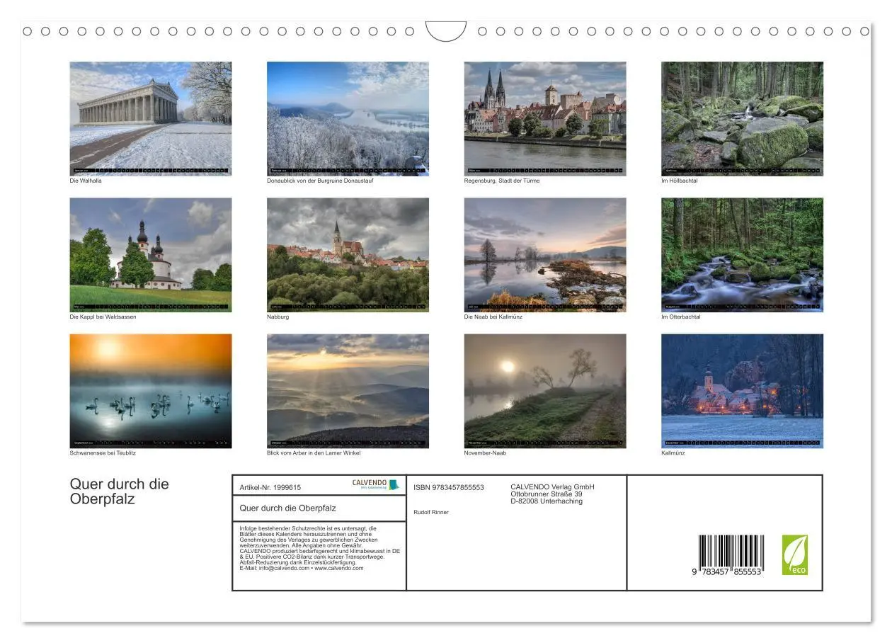 Bild: 9783457855553 | Quer durch die Oberpfalz (Wandkalender 2026 DIN A3 quer), CALVENDO...