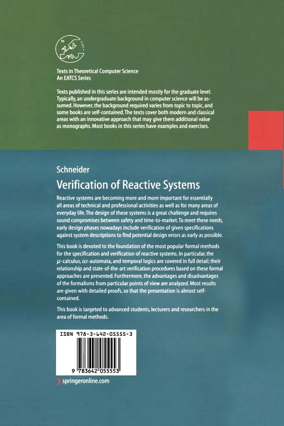 Rückseite: 9783642055553 | Verification of Reactive Systems | Formal Methods and Algorithms | xiv