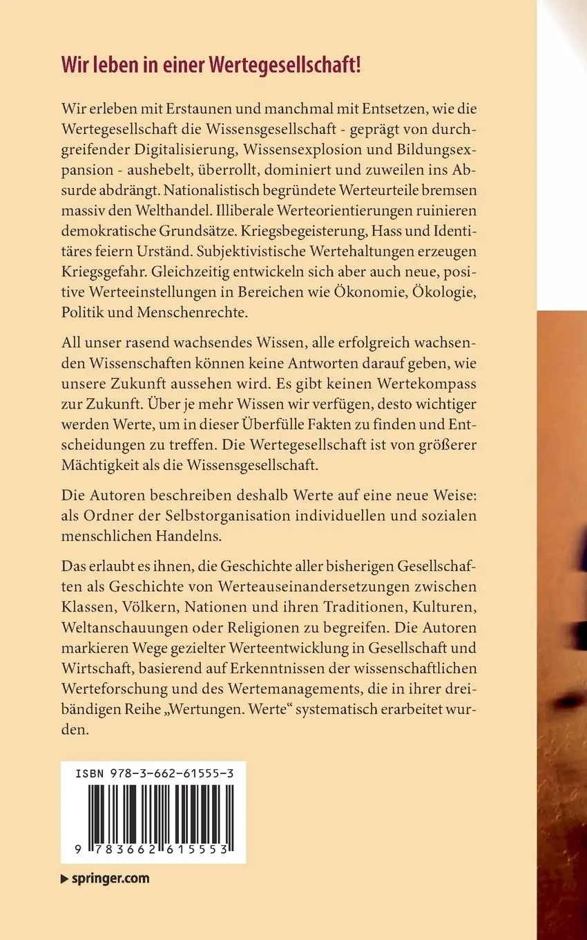 Rückseite: 9783662615553 | Die Wertegesellschaft | Formen - Folgerungen - Fragen | Taschenbuch