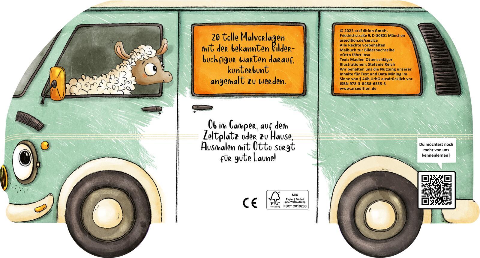 Rückseite: 9783845865553 | Mein OTTO-Malbuch | 20 Malvorlagen für unterwegs | Ottenschläger