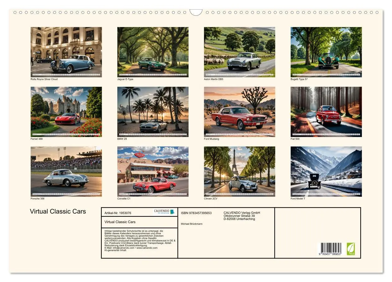 Bild: 9783457395653 | Virtual Classic Cars (Wandkalender 2026 DIN A2 quer), CALVENDO...