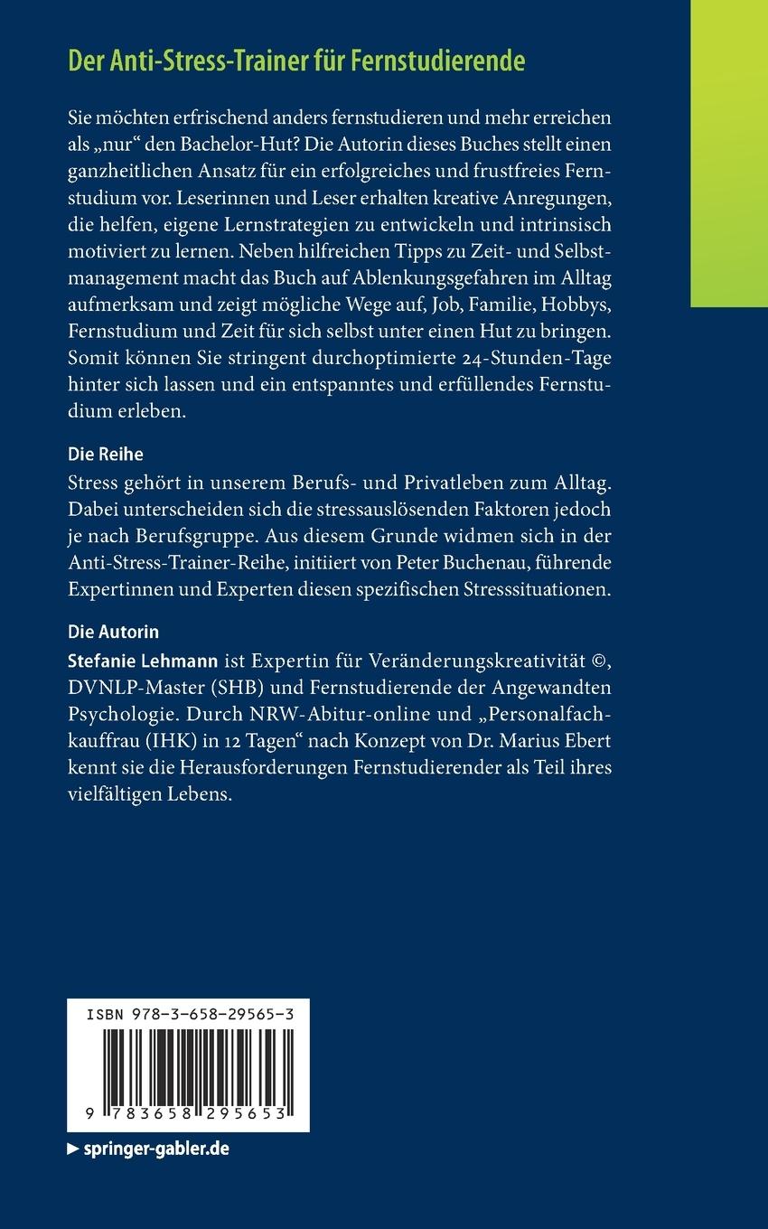 Rückseite: 9783658295653 | Der Anti-Stress-Trainer für Fernstudierende | Stefanie Lehmann | Buch