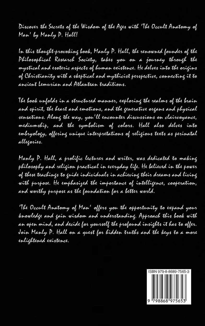 Rückseite: 9798868975653 | The Occult Anatomy of Man | Manly P. Hall | Buch | Englisch | 2023
