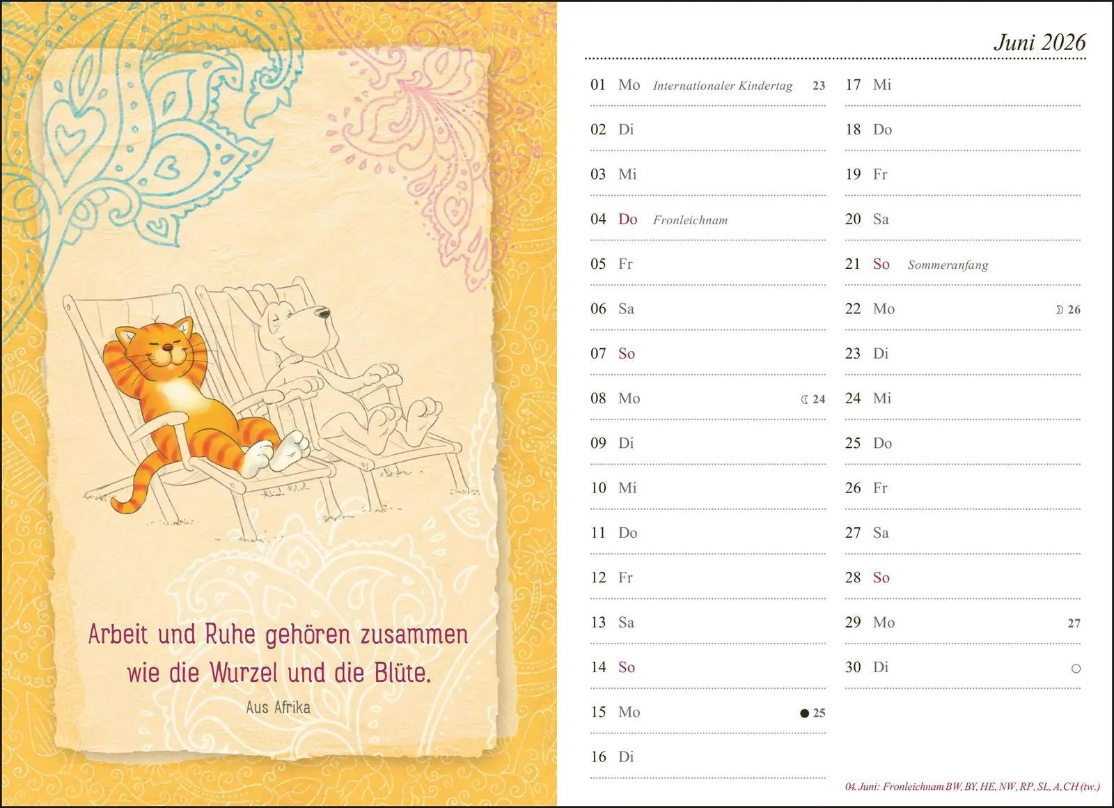 Bild: 4260308345753 | Taschenkalender 2026: Om-Katze: Bloß kein Stress! | Pattloch Verlag