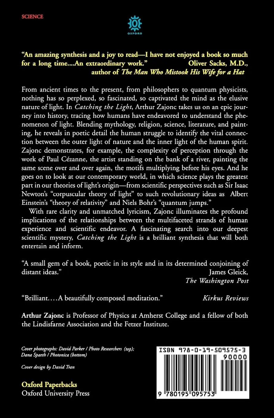 Rückseite: 9780195095753 | Catching the Light | The Entwined History of Light and Mind | Zajonc