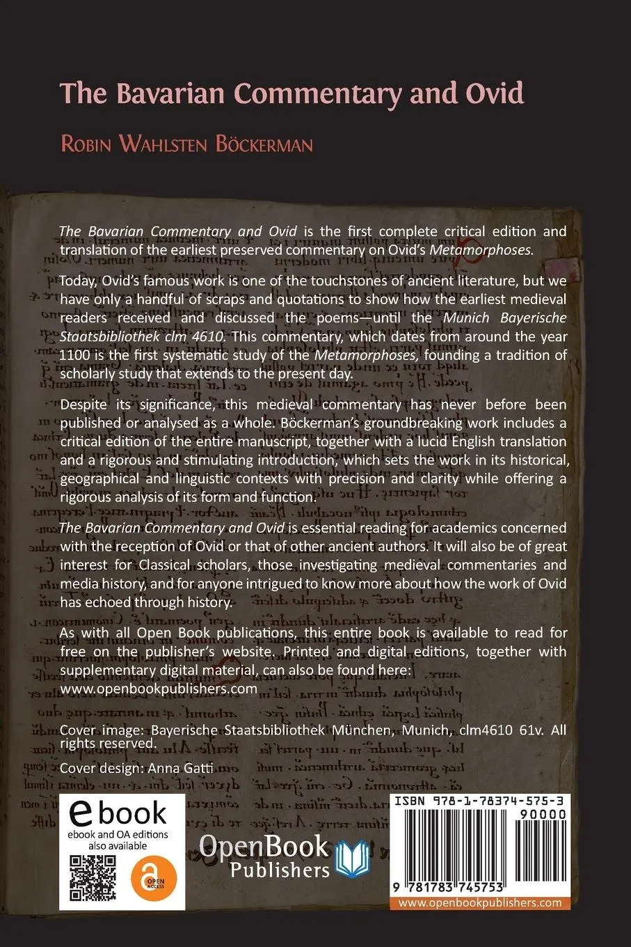 Rückseite: 9781783745753 | The Bavarian Commentary and Ovid | Robin Wahlsten Böckerman | Buch