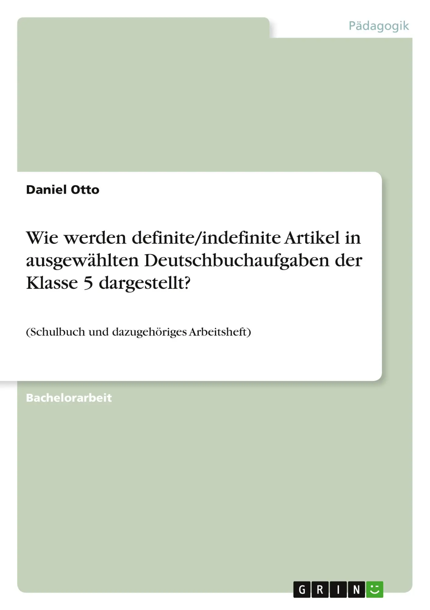 Cover: 9783389145753 | Wie werden definite/indefinite Artikel in ausgewählten...