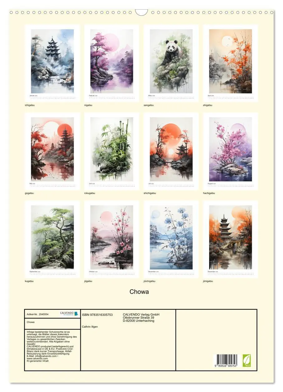 Bild: 9783516305753 | Chowa (Wandkalender 2026 DIN A2 hoch), CALVENDO Monatskalender | 2026