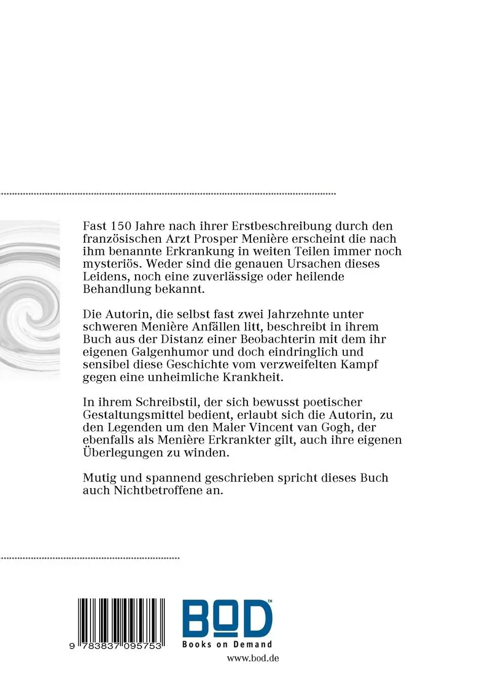 Rückseite: 9783837095753 | menière desaster | der Feind in meinem Innenohr | Sylvia B. | Buch