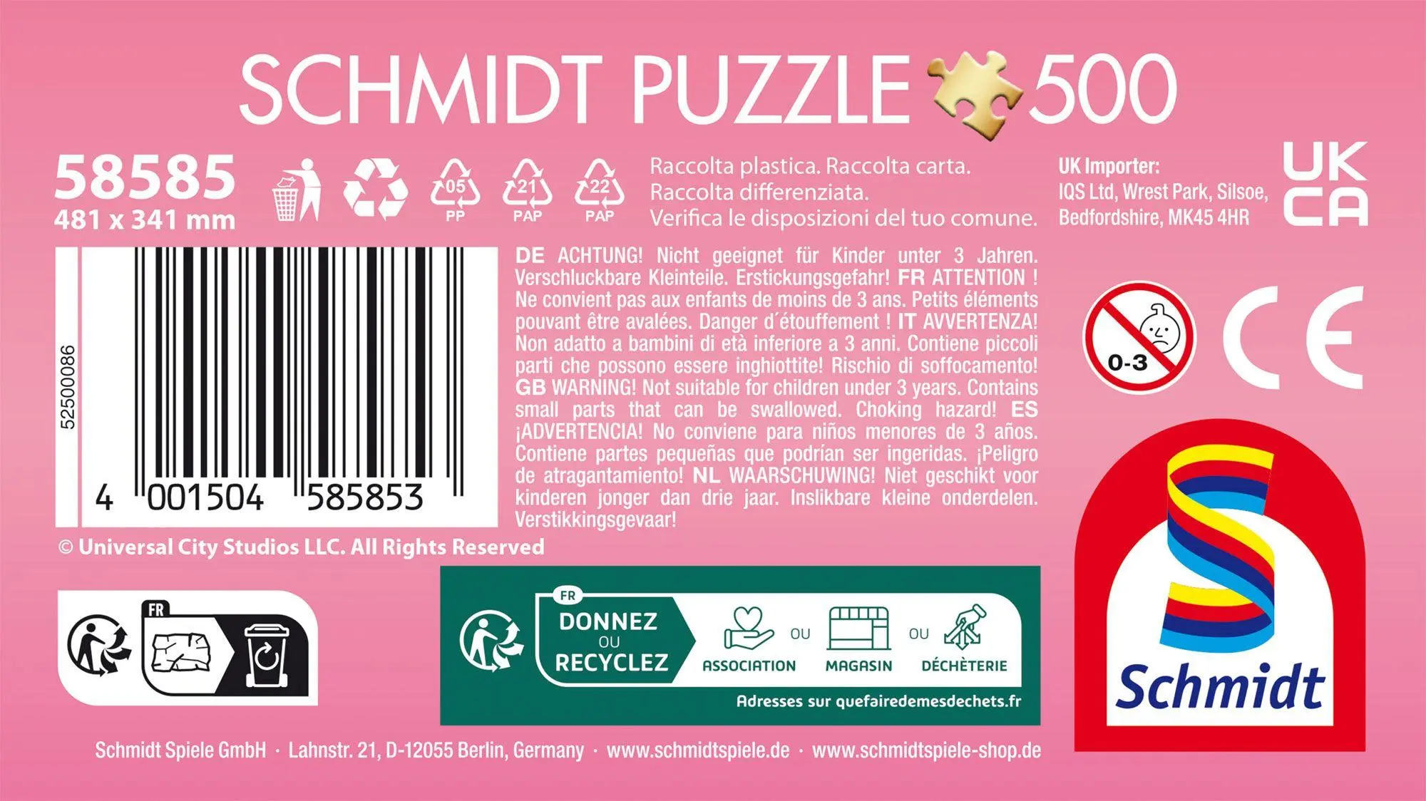 Bild: 4001504585853 | Wicked, Glinda | Puzzle Universal 500 Teile Nostalgiedose | Spiel