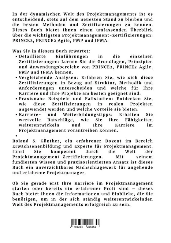 Rückseite: 9783384255853 | Projektmanagement- Zertifizierungen im Überblick | Roland S. Günther